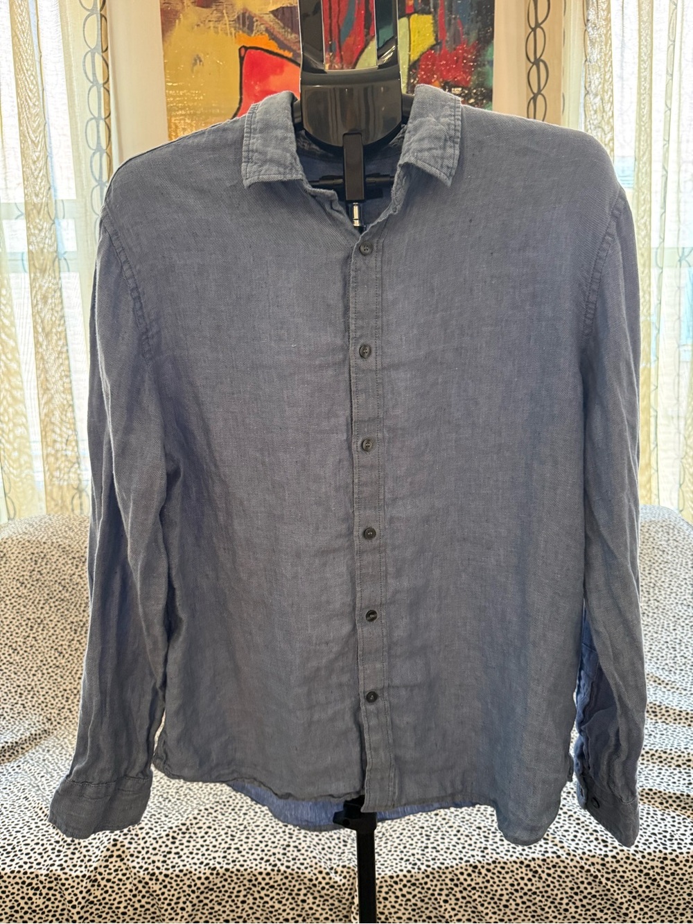 Banana Republic Blue Linen Button-Down Shirt